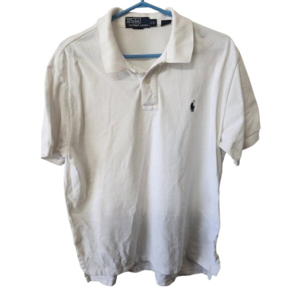 Polo by Ralph Lauren White Cotton Polo Shirt - Size L - Picture 1 of 4
